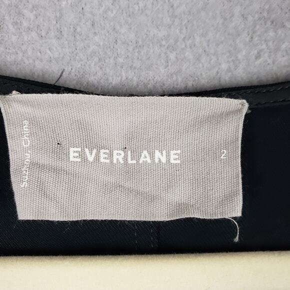 Everlane Womens Size 2 Cap Sleeve Mini Dress Black Capsule Wardrobe Office Basic - Picture 6 of 7
